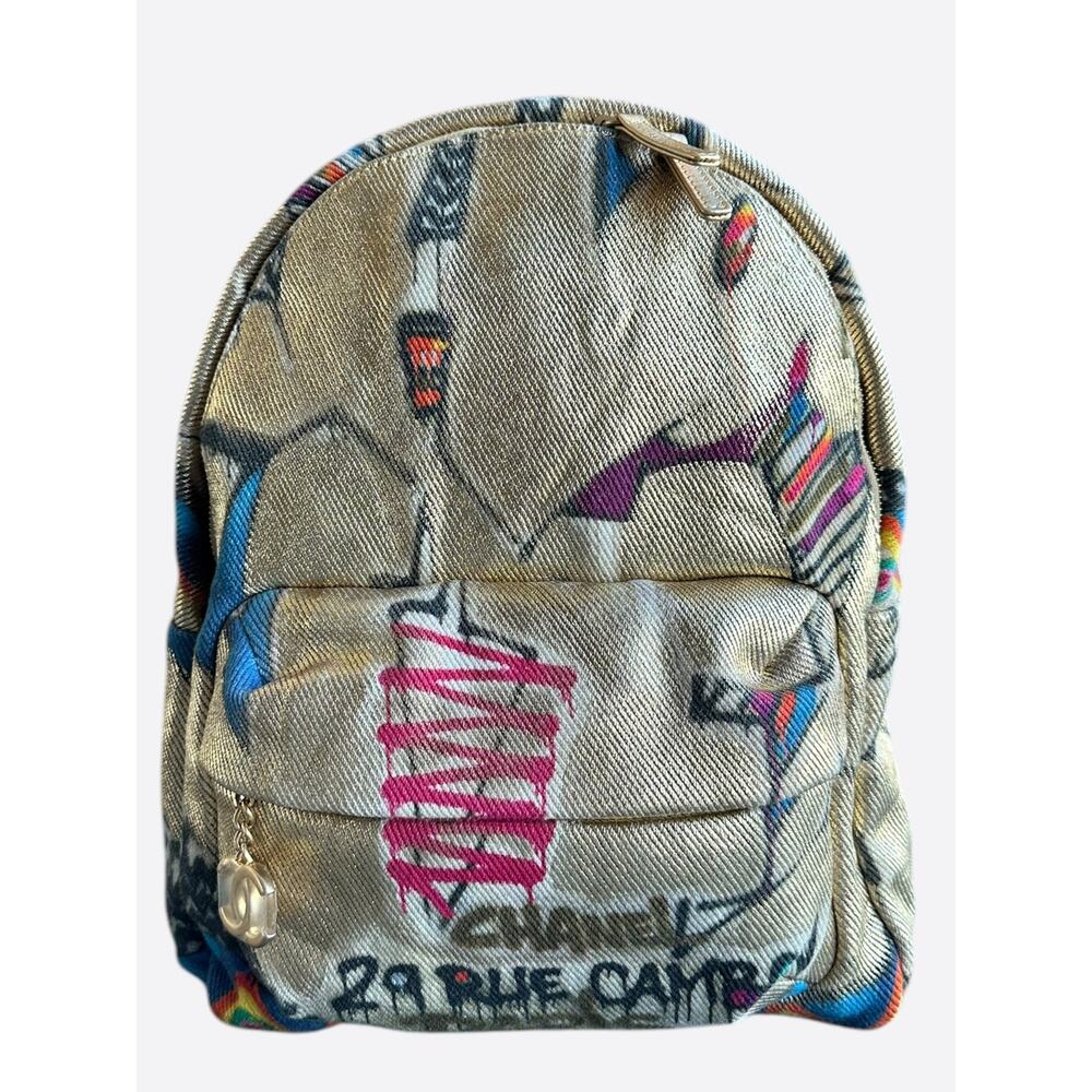 Chanel Gold Graffiti Print Backpack